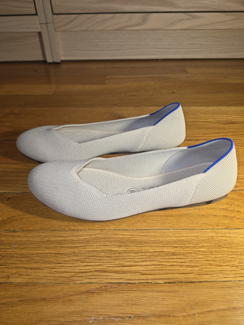 New Rothy’s The Flat Ecru Knit Ballet Flats Size 8